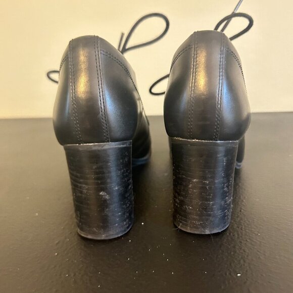 Clarks Kensett Darla Oxford Heels Womens Size 6.5 Black Grey Plaid Block Heel - Picture 5 of 8